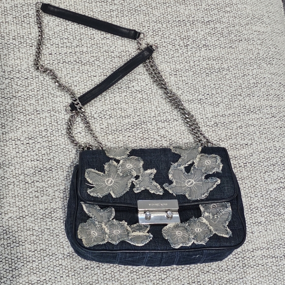 Michael Kors Large Sloan Denim Chain Bag - Picture 16 of 17